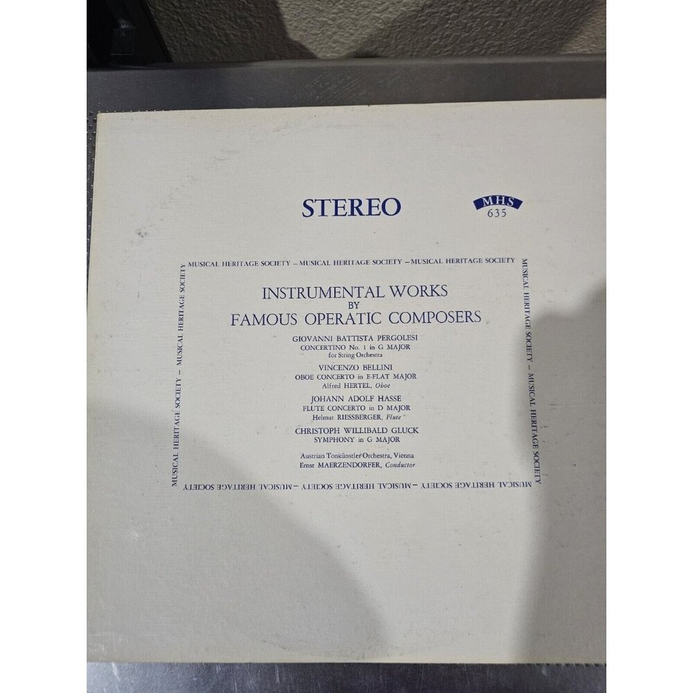 Instrumental Works By Famous Operatic Composers LP Vinyl Record 1991
